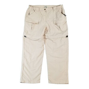 L.L. Bean cargo hiking pants shorts combo men's large light beige nylon outdoor
